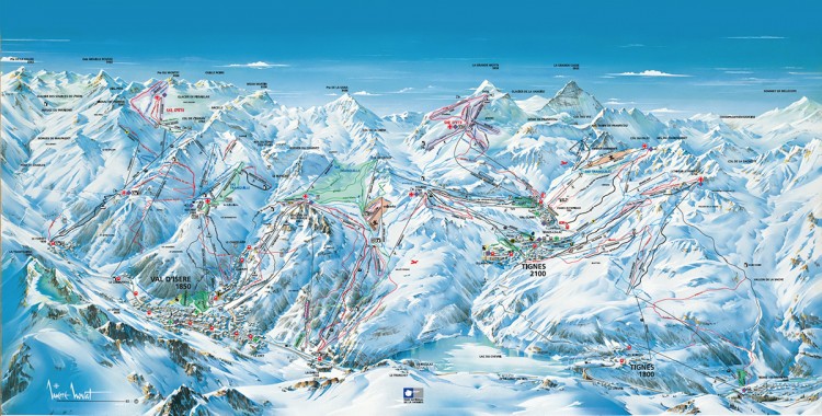 Val D'Isere & Tignes piste map