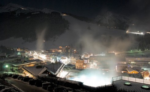 La Clusaz at night.