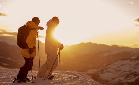 La Rosiere sunset skiing